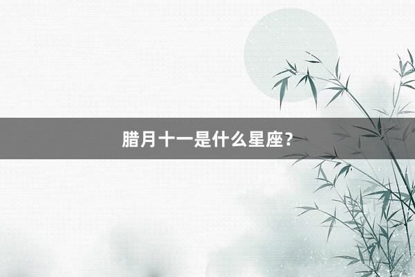 腊月十一是什么星座?